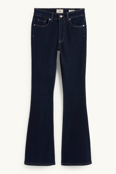 Femmes - Jean à jambe évasée - mid waist - jean bleu foncé