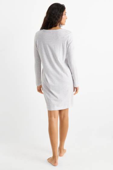 Dames - Nachthemd - licht grijs-mix