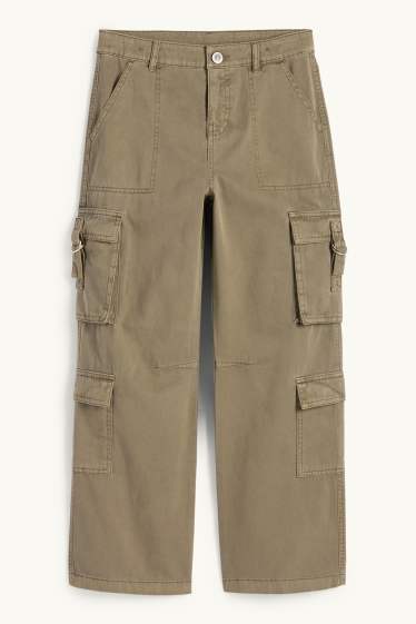 Kinder Mädchen - Cargohose - khaki