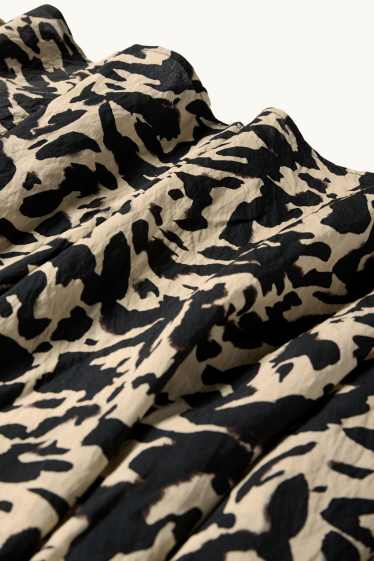 Damen - Rock - gemustert - schwarz / beige