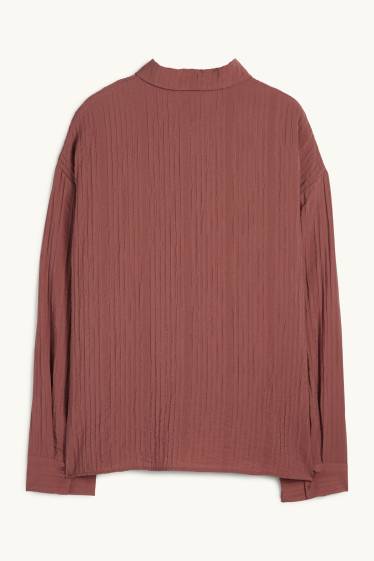 Donna - Blusa - tessuto tramato - ruggine