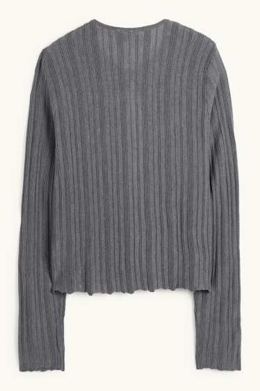 Dona - Jaqueta de punt - acanalada - gris