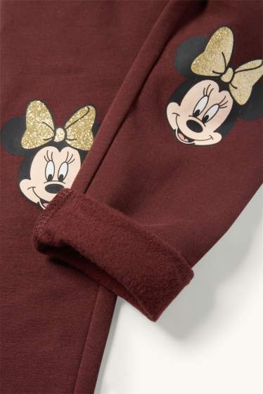 Kinderen: meisjes - Set van 3 - Minnie Mouse - thermolegging - donkerbruin