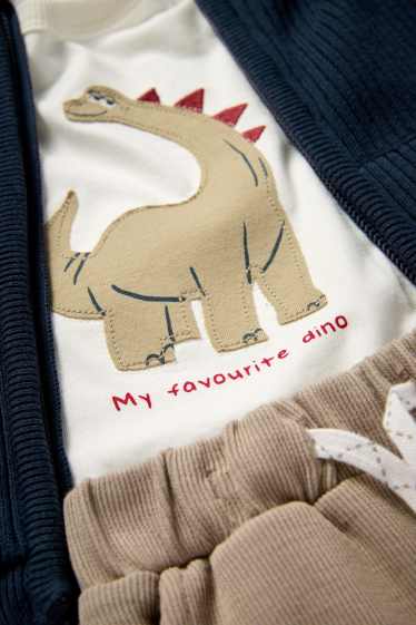 Baby: jongens - Dino - baby-outfit - 3-delig - blauw / beige