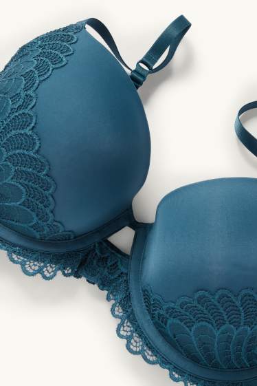 Women - Underwire bra - FULL COVERAGE - padded - dark green