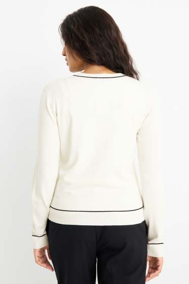 Femei - Cardigan tricotat - alb