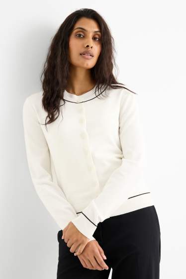 Femei - Cardigan tricotat - alb