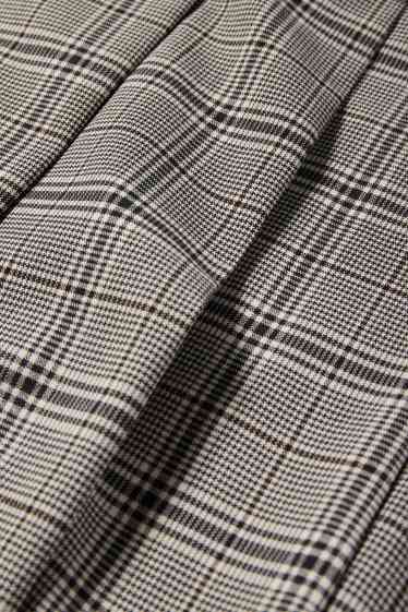 Kinder Mädchen - Faltenrock - kariert - schwarz / beige