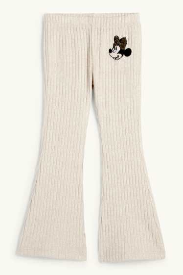 Enfants filles - Minnie Mouse - flared legging - côtelé - beige clair