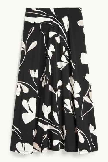 Femmes - Jupe - à fleurs - noir / blanc