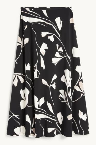 Femmes - Jupe - à fleurs - noir / blanc