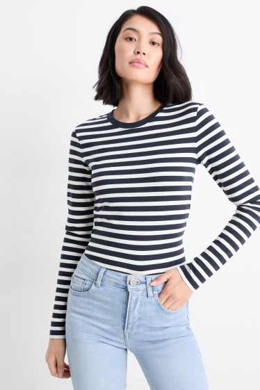 Femmes - Lot de 2 - hauts à manches longues - bleu foncé