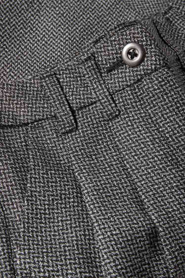 Kinder Mädchen - Stoffhose - gemustert - dunkelgrau