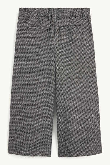 Kinder Mädchen - Stoffhose - gemustert - dunkelgrau