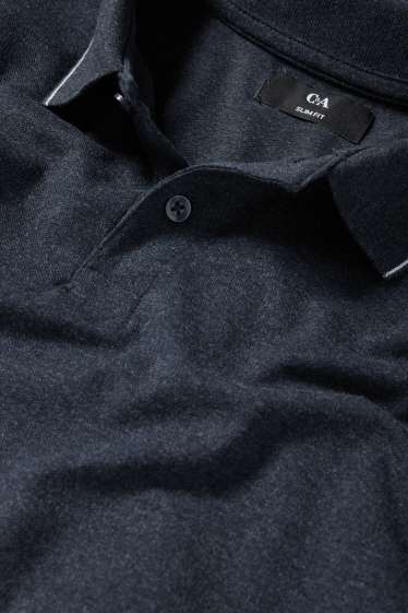 Hommes - Polo - slim fit - bleu foncé