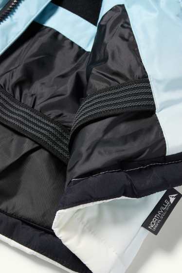 Kinderen: meisjes - Ski-jas met capuchon - waterafstotend - met patroon - donkerblauw