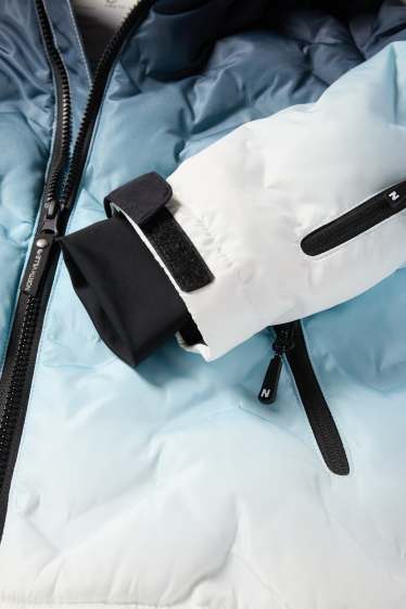 Kinderen: meisjes - Ski-jas met capuchon - waterafstotend - met patroon - donkerblauw