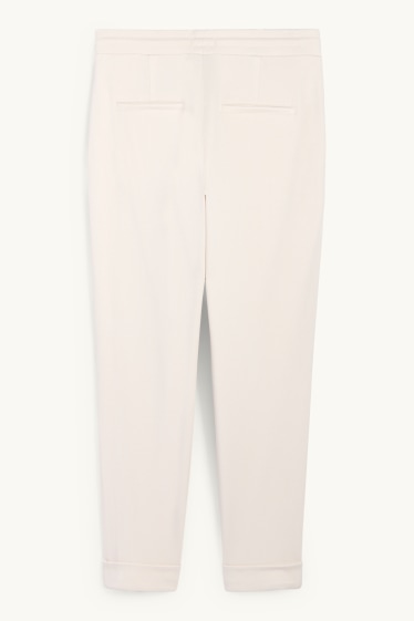 Damen - Jersey-Hose - Mid Waist - Tapered Fit - cremeweiss