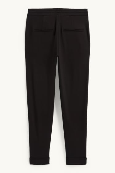 Damen - Jersey-Hose - Mid Waist - Tapered Fit - schwarz