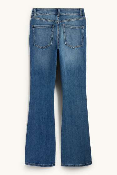 Damen - Flared Jeans - Mid Waist - helljeansblau