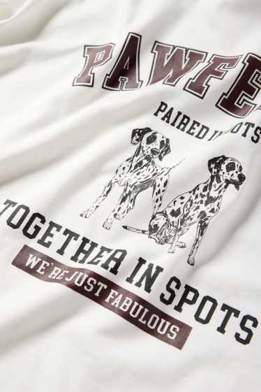 Dámské - Tričko - oversized - bílá