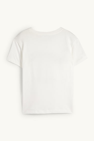 Dámské - Tričko - oversized - bílá