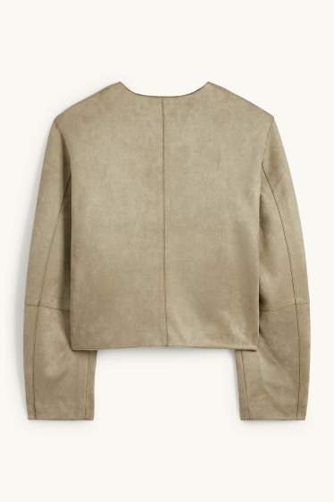 Dona - Jaqueta - pell girada sintètica - caqui