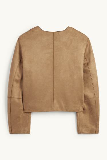 Dona - Jaqueta - pell girada sintètica - marró clar