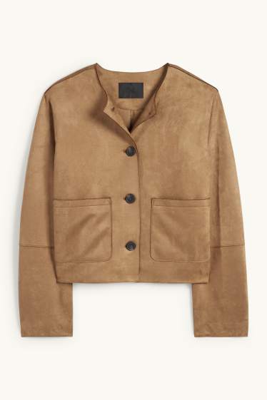 Dona - Jaqueta - pell girada sintètica - marró clar