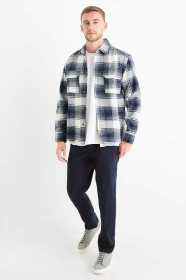 Hommes - Chino - tapered fit - bleu foncé