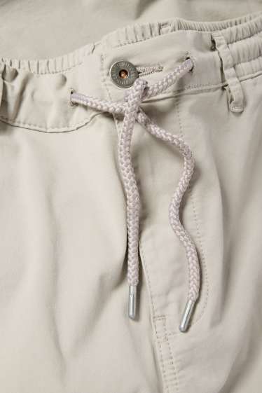 Men - Cargo trousers - tapered fit - light gray
