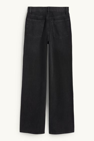 Femmes - Wide leg jean - high waist - noir
