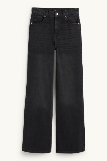 Femmes - Wide leg jean - high waist - noir