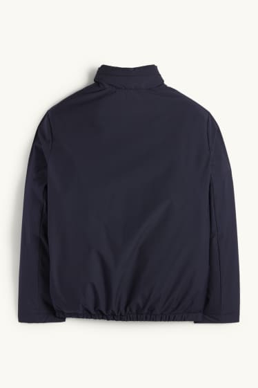 Heren - Jas met capuchon - gevoerd - donkerblauw