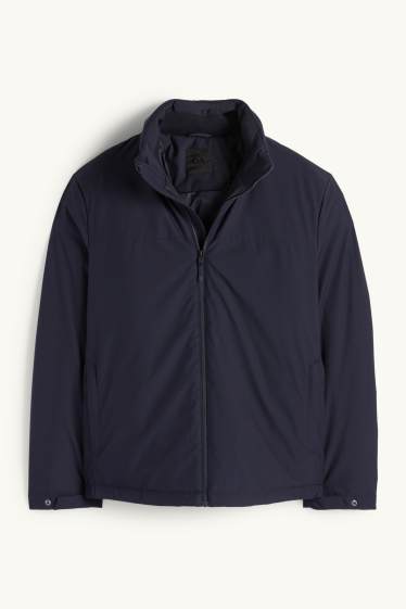 Heren - Jas met capuchon - gevoerd - donkerblauw