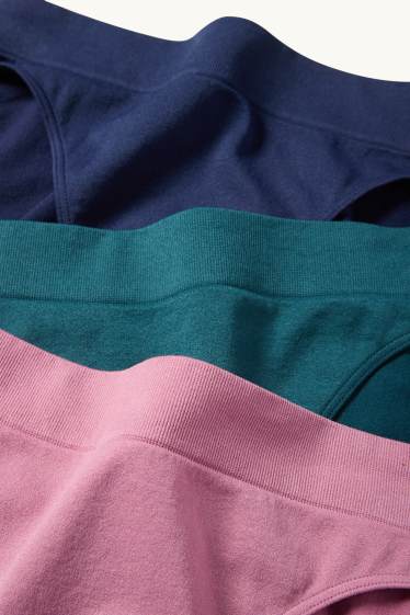 Women - Multipack of 3 - briefs - seamless - dark blue