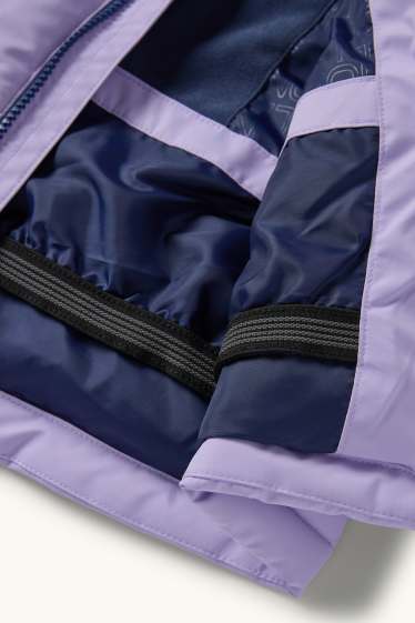 Enfants filles - Veste de ski à capuche - finition déperlante - bleu foncé