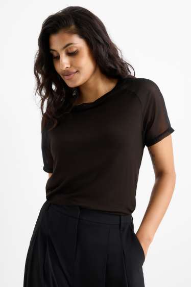 Femmes - T-shirt - regular fit - noir