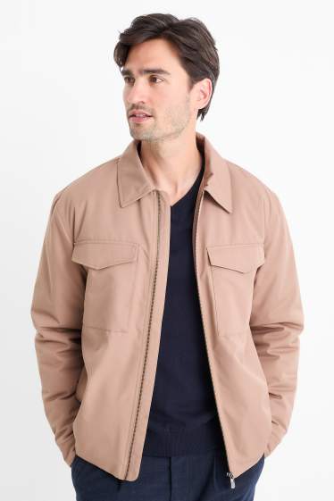 Heren - Jas - gevoerd - taupe