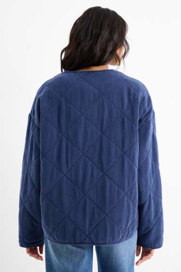 Dámské - Prošívaná bunda - tmavomodrá