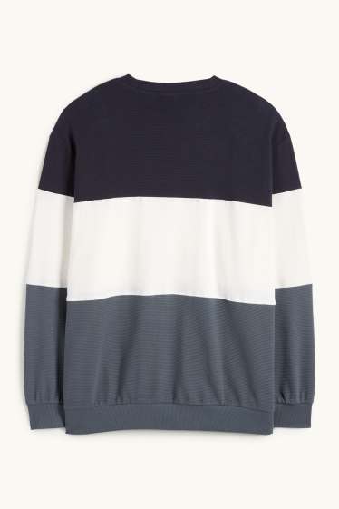 Home - Dessuadora - acanalada - de ratlles - blau fosc