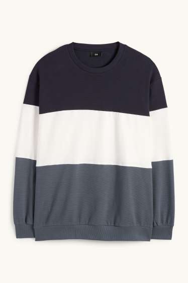 Home - Dessuadora - acanalada - de ratlles - blau fosc