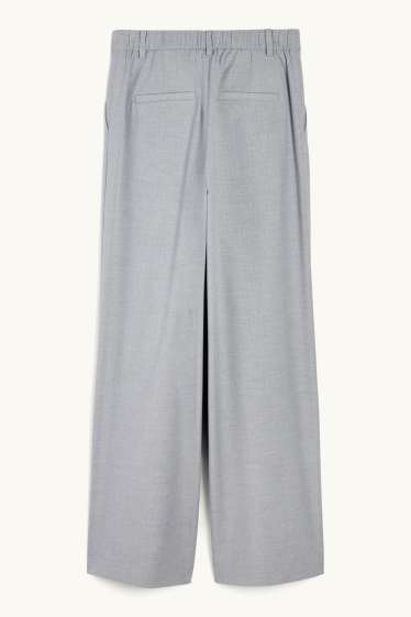 Dona - Pantalons formals - mid waist - relaxed fit - ratlla diplomàtica - gris