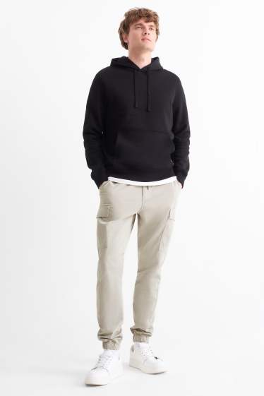 Men - Cargo trousers - tapered fit - light gray
