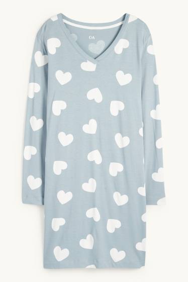 Dona - Camisa de dormir - estampada - blau clar