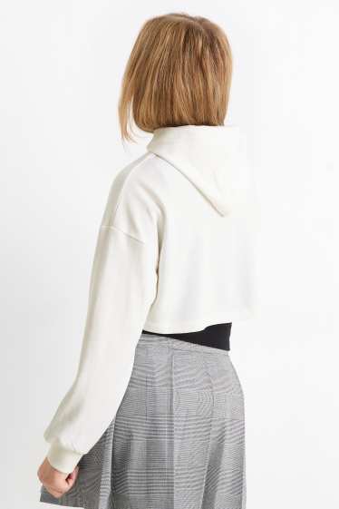 Bambine - New York - set - felpa con cappuccio e top - 2 pezzi - bianco