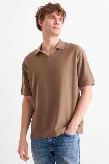 Home - Polo de punt - regular fit - marró