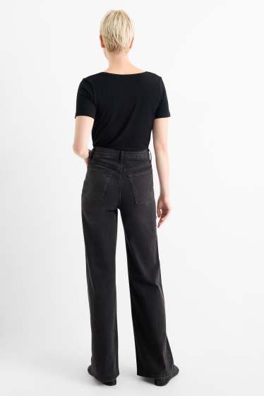 Femmes - Wide leg jean - high waist - noir