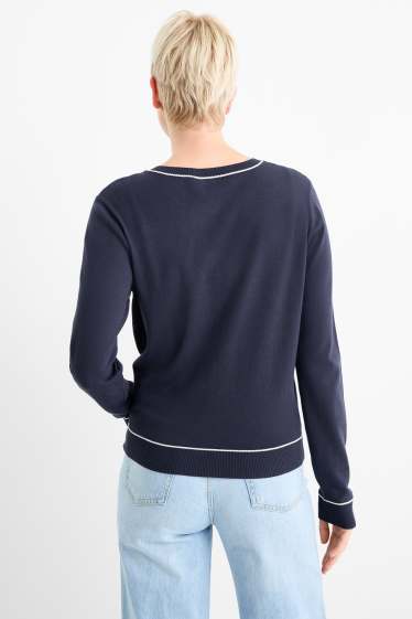 Dona - Jaqueta de punt - blau fosc