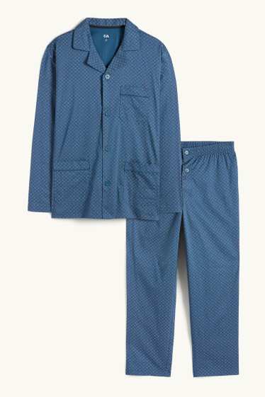 Hommes - Pyjama - à motif - bleu foncé